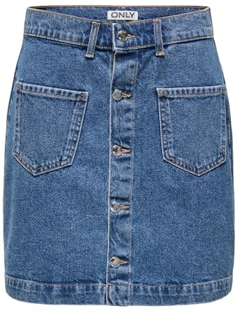 Only Falda Vaquera Femenina ONLAMAZING Denim Falda Corta, Medio De Mezclilla Azul, S