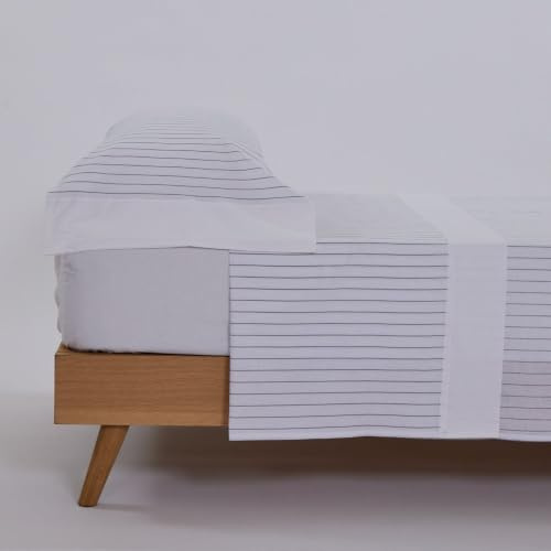 10XDIEZ Juego de sábanas algodón - Cama 120cm, Naia Blanco | En algodón, color naia blanco, tamaño cama 120cm, set de 3 piezas, estilo moderno, para tu dormitorio