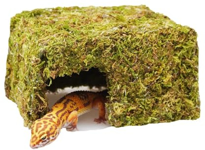 Jinymral Leopard Gecko Tank Accessories, Cute Reptile Hideout Cave, Essential Tank Terrarium Habitat Decor, Adjustable Toys Supplies