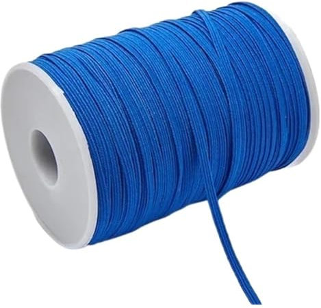 Banda elástica de goma de colores de 3 mm y 6 mm for coser, cinta elástica de licra, adorno for tela, accesorios de bricolaje for prendas de vestir, elástica for coser.(Blue,6mm 100yards)
