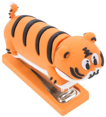 DOITOOL Portable Cute Cartoon Mini Tiger Stapler Adorable Handheld Book Stapling Tool for Students and Office Use Lightweight Creative Design for and Fun Desk Accessory
