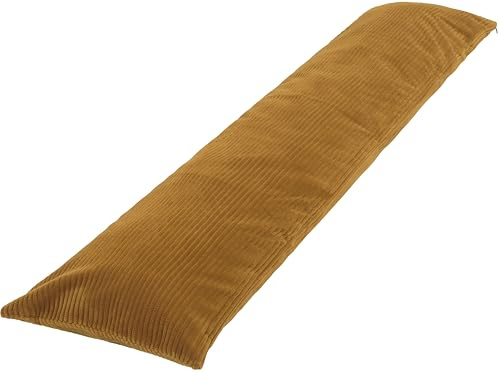 Coussin de positionnement latéral avec housse - 200 x 40 cm - Velours doré - Certifié Öko-Tex - Lavable à 40 °C - Parfait comme long coussin de positionnement et coussin de sommeil, de grossesse