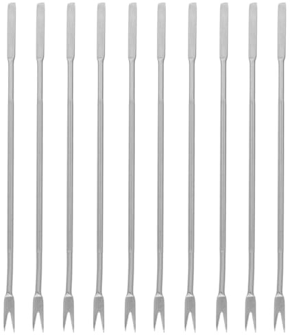 Stainless Steel Seafood Forks 10 Piece Set Silver Fork Shape