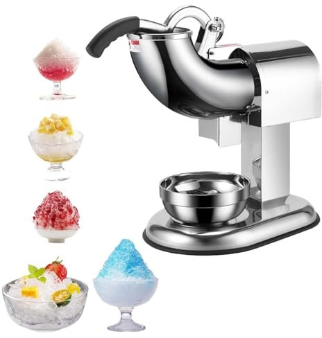 Pilon à Glace éLectrique De Comptoir à Deux Lames, Machine à Glace PiléE 100 Kg/H Pour Cocktails, Mojitos Et Smoothies, Seau à Glace De 1200 G, Broyeur En Acier Inoxydable,4blades