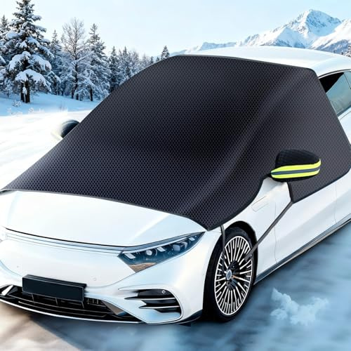 Frontscheibenabdeckung Winter, Auto Abdeckung Winter, Windschutzscheibenabdeckung mit 2 Rückspiegelabdeckungen für Gegen Schnee Frost, Sonne, Autoabdeckung für SUV/Auto Groß Oder Klein
