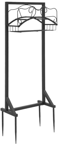 106cm Tragbarer Gartenschlauchhalter,bis 50 kg belastbar,bogenförmige Aufhängung,Abnehmbarer Metall Wasserschlauch Ständer mit Haken,Schlauchhalter Freistehend für Garten,Terrasse und Hof