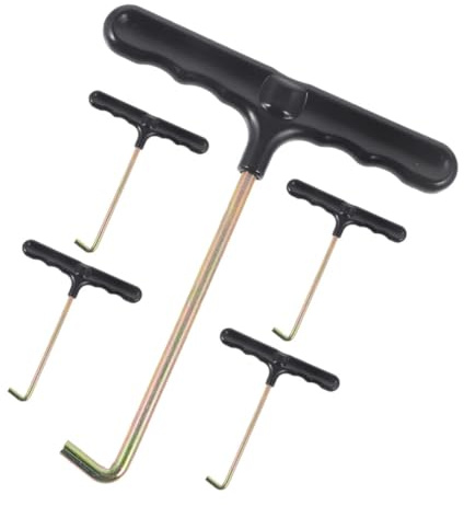 GOOHOCHY Set 5 Tenditori Portatili per Lacci Scarpe a Forma di T Strumenti Ergonomici Impugnatura per Stringere Lacci Sportivi e da Hockey Accessori Resistenti in Plastica e Ferro per