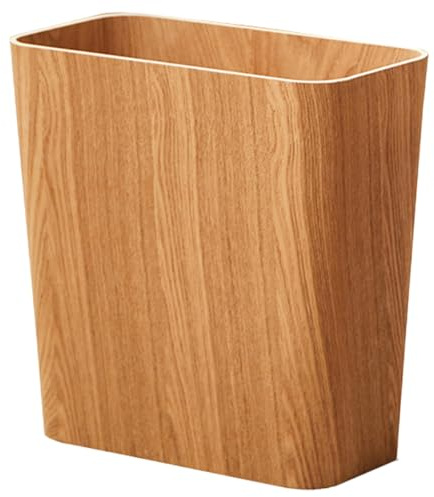 FESTFENDS Basura Elegante Resistente y Cubo Portátil Madera de Diseño Simple Moderno Práctico Organizador de Residuos para Cocina, Dormitorio Sala