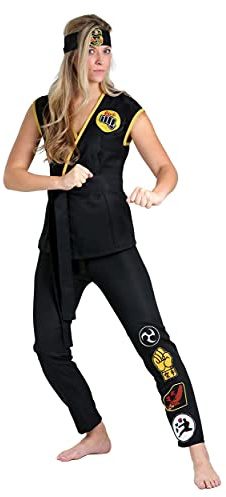 Women's Cobra Kai Costume, Official Karate Kid Outfit for Women, Dojo Gi Halloween Costume, Martial Arts Attire Medium