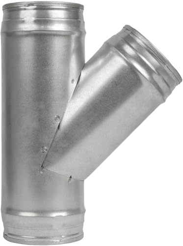 Repa Market 100mm V-Form Rohr Verbinder aus Verzinktem Stahl - 100-100mm Adapter für Trockner, Klimaanlage, Growbox und Lüftungsschlauch - Rohrverbinder für HVAC System - 3-Wege-Splitter