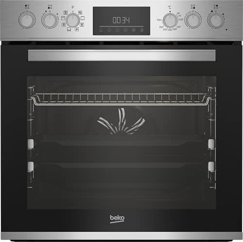 Beko BBUM12322X Einbauherd Set / 2-fach Teleskopauszug Backofen / Glaskeramik-Kochfeld / 8 Heizarten / 4 Kochzonen inkl. Zweikreiszone & Bräterzone / Multifunktionsdisplay / Edelstahl