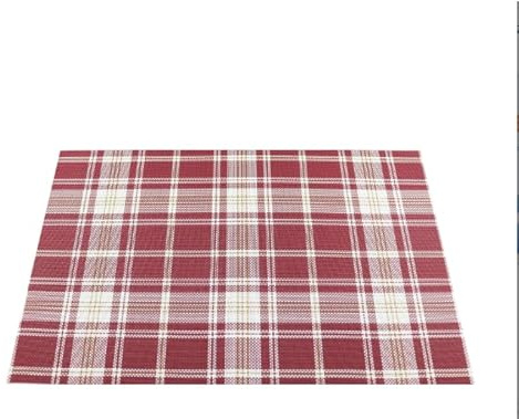 Tischset Rot-Weiß Kariert Platzset 2er Set rutschfest Tischsets Abwaschbar PVC Abgrifffeste Hitzebeständig Platzdeckchen Untersetzer Schmutzabweisend Platzsets für Küche Speisetisch 45x30cm