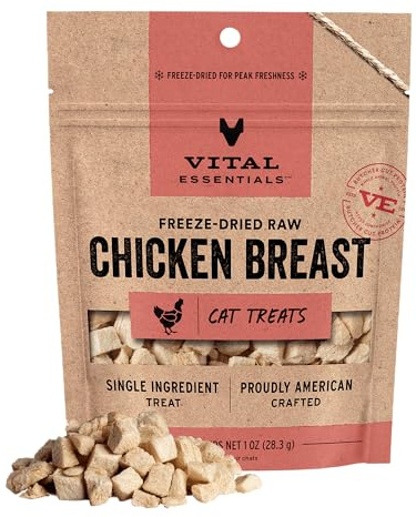 Vital Essentials Freeze Dried Cat Treats, Chicken Breast, 1 oz Bag