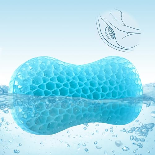 Sunlit Bath Jello Mini Gel Badewannenkissen, Lendenkissen für Badewanne, Rückenstützkissen, Gelkissen mit Anti-Rutsch-Saugnäpfen für Lendenwirbelsäule, Rückenlehnenstütze, passt für gebogene oder