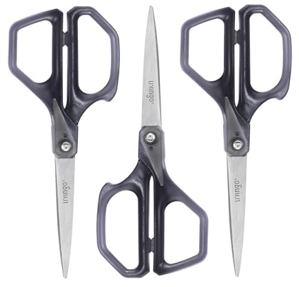 LIVINGO Scissors All Purpose for Office - 3 Pack 8 Inch Sharp Stainless Steel Heavy Duty Fabric Paper Cutting Shears for Crafts, Sewing School Home Use