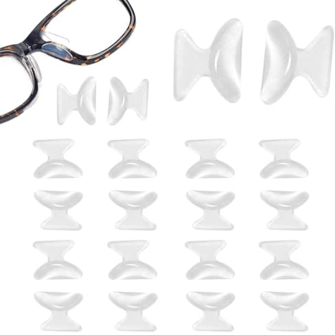 QEQSHQO 10 Paar Airbag Nasenpads Schmetterlingsform Klebende Brillen Rutschfeste Komfortable Luftkammer Dicke für Vollformat Brillen Sonnenbrillen (2.5 mm)