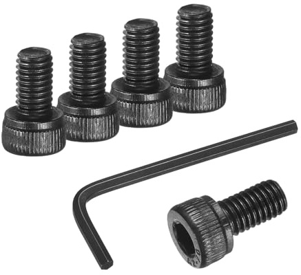 sourcing map 50Pcs Hex Socket Head Cap Screws Bolts, M5x8mm 304 Stainless Steel Socket Drive Machine Screws Bolts with Hex Wrench, Full Threaded, Black