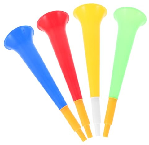 ERINGOGO Bocinas De Fiesta De Fútbol Para Niños, Juegos De Trompeta De Juguete De Plástico, Accesorio De Animación Colores Surtidos, Set De 4 Piezas Para Animar Partidos y Fiestas Infantiles