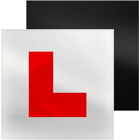 Fernline Magnetic L Plates for Car - UK Scratch Free Weatherproof Strong Magnets DVLA Approved Learner Driver Plates Removable Reusable Learner Driver Signs - 2 Pack