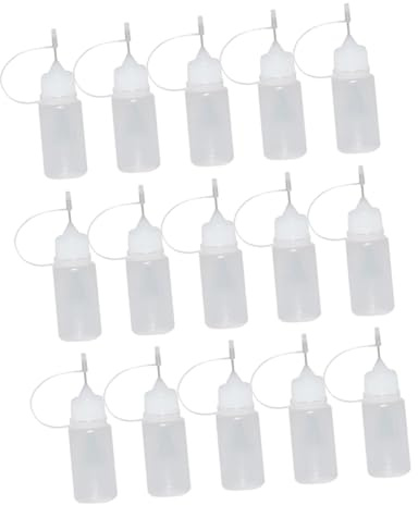 BIUDECO 15 pièces Flacons de Colle Plastique avec Embout de Précision pour Petits Projets de Quilling Bricolage Peinture Contrôle Anti-fuite et Dosage Précis
