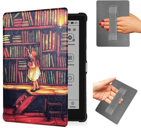 Etui för Onyx Boox Go 6 6 - Läderfodral i lätt PU-läder med rem/automatiskt stopp/vakning (TSGNH)