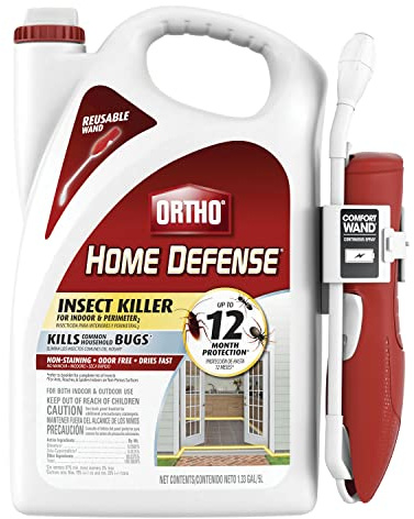 Ortho Home Defense Insect Killer for Indoor and Perimeter2 with Comfort Wand - Ready-To-Use Bug Spray, Kills Ants, Cockroaches & Spiders, 1.33 gal.