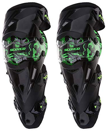 Backbayia - Rodillera Protectora para Motocross y Moto, Verde