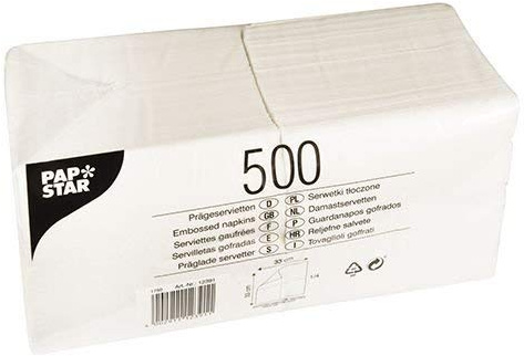 Papstar 12391 Servietten, Tissue, weiß, 33x33 cm, 5000 Stück