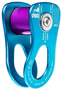 SPIDER SLACKLINE - Carrucola piatta Slackline con Connettore. Puleggia viola
