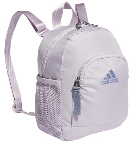 adidas Unisex-Erwachsene Uni Linear Backpack Small Travel Bag Discontinued Mini Rucksack Tasche, Silver Dawn Grey/Silver Violet Purple, Einheitsgröße