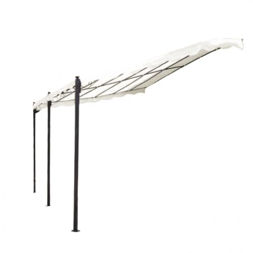Tonnelle pergola en acier véranda posé fixation murale 3 x 4 m Justine