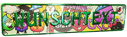 LKW Truck Fahrerschild Schild Namensschild Name oder Text Funschild Fun Schild Wunschtext AUTO Trucker Car, mit Emoji Smail Design Traktor Schild
