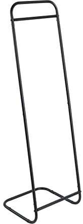 WENKO Porte Manteau Surya, Penderie sur Pied En Métal Laqué avec Tringle En Bambou, Idéal dans le Dressing Et la Chambre À, Barre Interchangeable Noire Incl. , 40 X 140 X 40 Cm