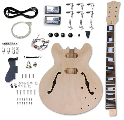 1 x ES335 Gitarrenhals 22 Bünde 24,8 Zoll, unvollendeter hohler E-Gitarrenkörper