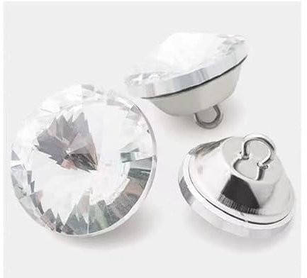 Möbelnägel for Polstermöbel, Sofa-Nägel, 6 Stück, Strass-Knöpfe, 18 mm, 20 mm, 22 mm, 25 mm, 30 mm, Strass-Kristallknöpfe for Kleidung, Sofa, Basteln, Nähzubehör, Weiß, 18 mm (Color : A 15pcs)