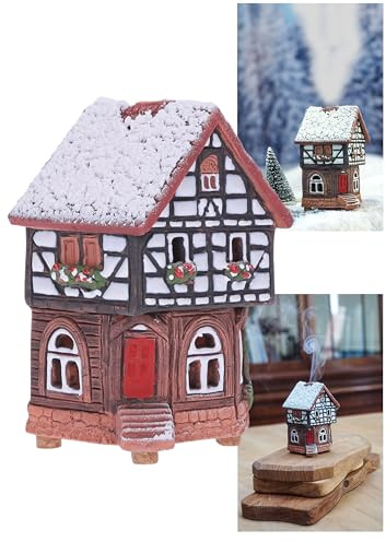 Midene Keramik Lichthäuser, Räucherhaus, Keramikhaus Deko, Häuser Handarbeit, Künstlerisches Miniatur des historischen Hauses in Lauterbach Deutschland S19