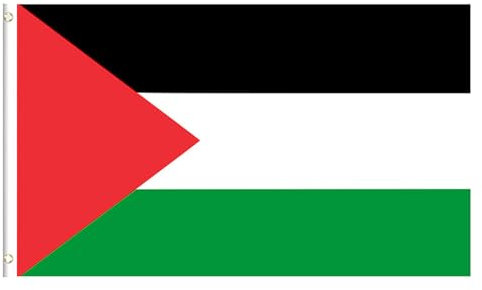 Drapeau Palestine, Drapeau Palestinien à Oeillets en Laiton, Polyester, 150x90cm