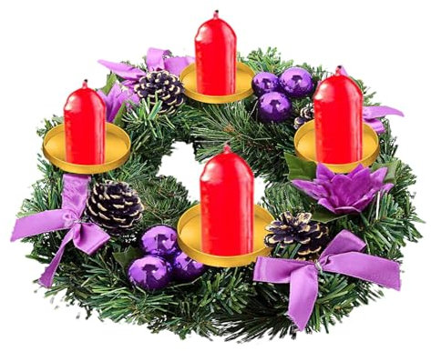 Fenytay Adventskranz, Kerzenständer Rund, Weihnachtsdeko Adventsgesteck Weihnachtsgesteck, Weihnachtskranz Dekokranz Kerzenkranz Adventsleuchter, Weihnachts-Adventskranz, Weihnachtsdeko Tischkranz