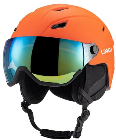 SHUAIGUO Integrated Ski Helmet Men and Women Snowboard Helmet with Removable Visor Goggles