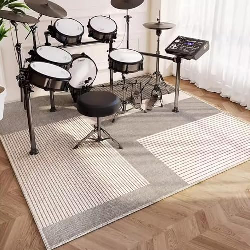 PPGE Home rutschfeste Schallschutzmatte Trommelmatte Schallschutzteppich FüR Bassdrum-Snare Für Instrumente Teppich Schlagzeug Teppich Schallschutz Klavier Teppich(Size:180×180cm,Color:B)
