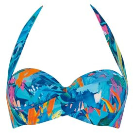 Sunflair Mix and Match Bikini Top Multicolor Bandeau Neckholder Oberteil mit Softschalen Bügel verstellbare Träger