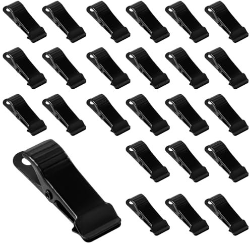 POERMA 25 Stück Binder Clips Edelstahl Wäscheklammern Mini Klammern Metall für Tags Taschen, Geschäfte, Büro， Küche zu Hause, Snacks Seal, Fotos (Schwarz)