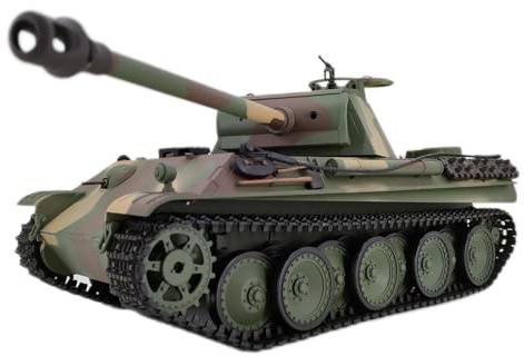 BAUBAUPLAY 1/16 Scale Remote Control German Panther G Tank Model - 2.4Ghz Radio Controlled Military Battle Vehicle With Lights & Sounds