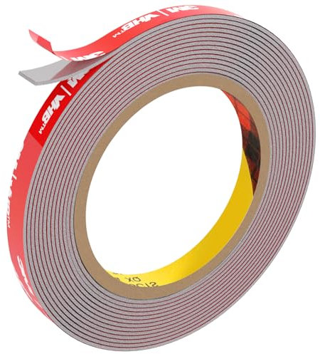 FIXCHORD 3M Nastro Biadesivo Extra Forte, Nastro Adesivo di Montaggio Forte e Impermeabile per Strisce Luminose a LED, Auto, Decorazioni per Casa e Ufficio, Nero (15.4FT×0.39IN)