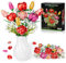 Kit de Construction de Fleurs avec 13 Plantes Roses et Tulipes - Un Cadeau pour la Saint-Valentin, la fête des mères ou Un Anniversaire, pour Les Adultes et Enfants 6+