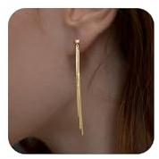 Aidenn Ohrringe Silber 925 Hängend für Damen Sterlingsilber Lange Hängeohrringe mit Cubic Zirkonia Quasten Hängende Ohrringe 14K Gold Hypoallergen Statement Schmuck