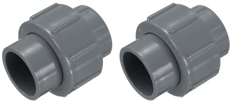QUARKZMAN 2 Pcs 1 Raccord Union PVC pour Tuyau (Embout x Embout) Raccord Union PVC À Glissement Schedule 40, Joint Torique EPDM, Gris