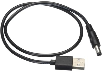 MACHSWON USB to DC Power Cable 0.5 M USB to DC 5.5mm x 2.1mm 5v Power Cord Black for Mini Fan Camera Mobile Phone Tablet Devices 1 Pcs