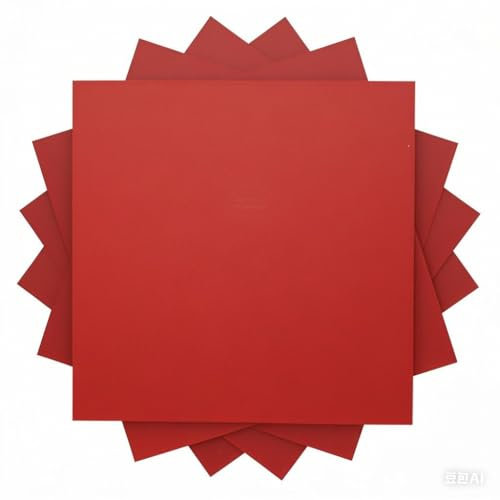 Uadme Contrachapado de Colores 3 mm, 8 Hojas de Contrachapado de Tilo, Planchas de Madera para Corte Laser 30x30 cm, para DIY, Pirograbado Corte por Laser CNC Router Modelado (Rojo)