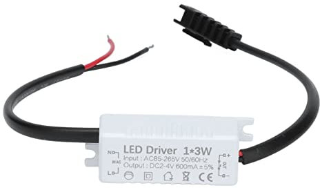 Hapivida LED Driver Fuente de Alimentación Transformador Adaptador Tamaño Pequeño Corriente Constante 600mA 2 4VDC Salida para Tiras de Iluminación DIY 3W Lámpara Bead